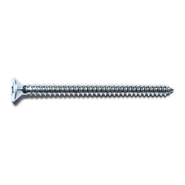 Midwest Fastener Sheet Metal Screw, #14 x 3-1/2 in, Zinc Plated Steel Flat Head Phillips Drive, 10 PK 932104 - main